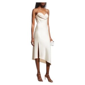 Alice+Olivia Kiyoko Cowl-Neck Midi Dress